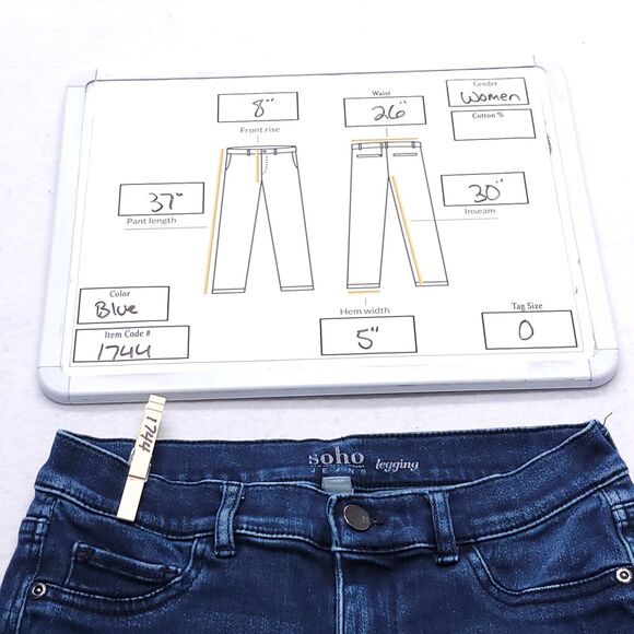 Soho Legging Casual Button Zip Denim Medium Wash Jeans Womens Size 0 Blue - Picture 9 of 9